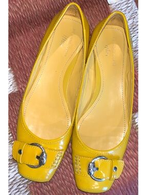 Ann Klein Patent leather flat shoes with silver buckles Women’s size 8.5